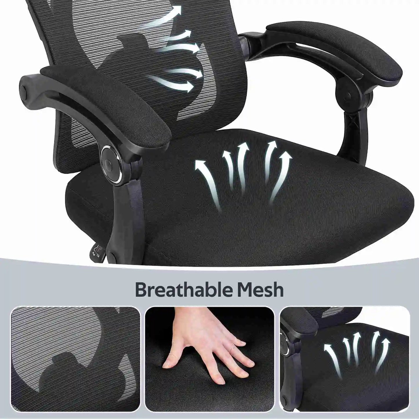 Ergonomic Office Computer Home Gaming Desk Chair Adjustable Height Breathable Mesh Racing Chair Linkage Armrest Furniture
