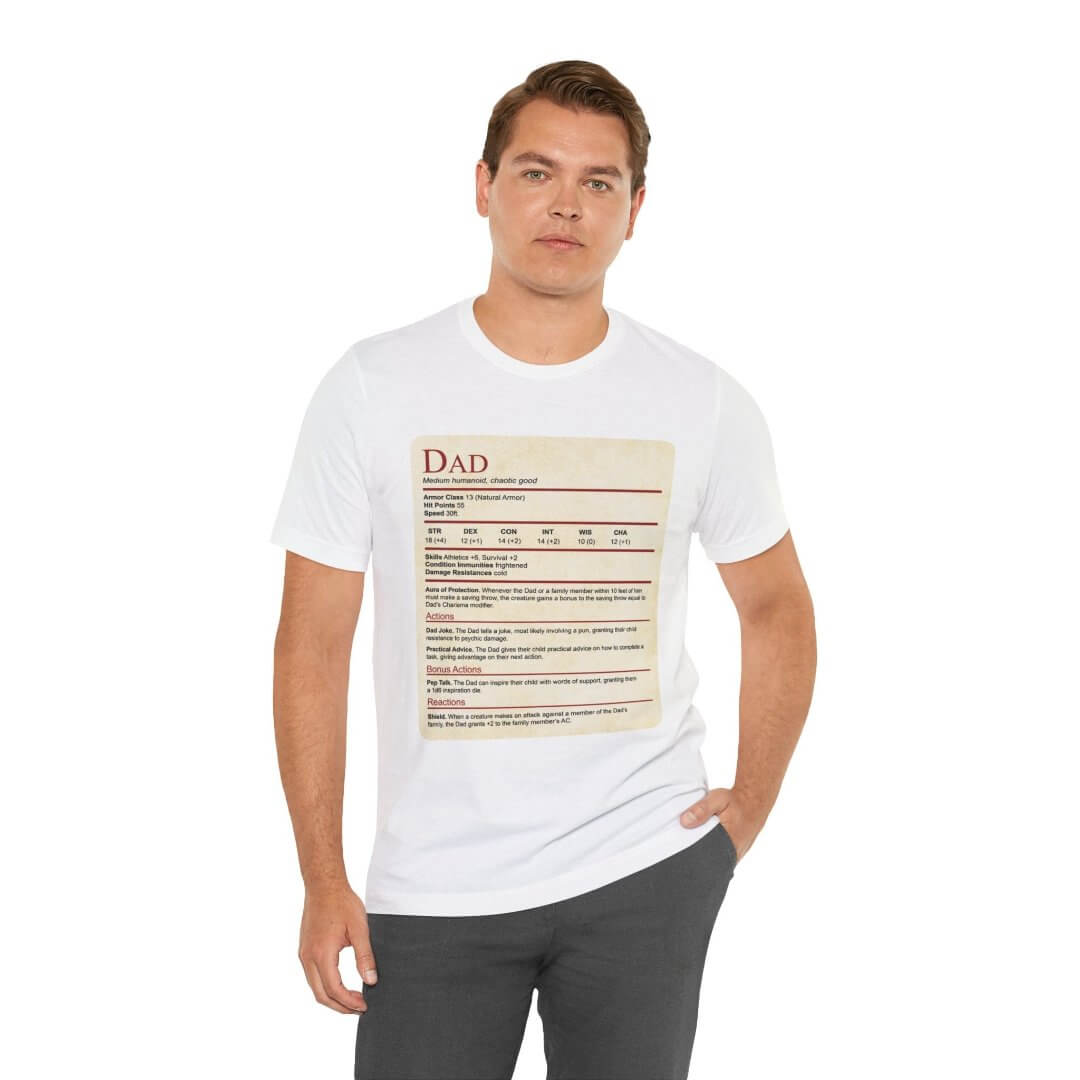 DnD Dad Shirt With Stat Block