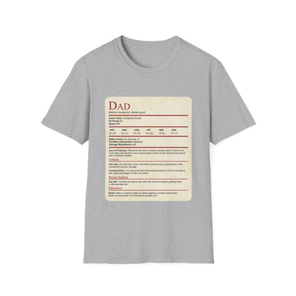 DnD Dad Shirt With Stat Block