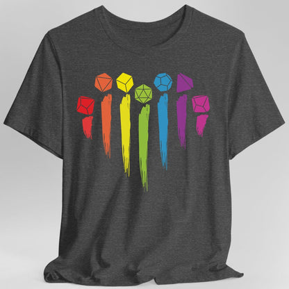 DnD Pride Shirt with Dice Rainbow