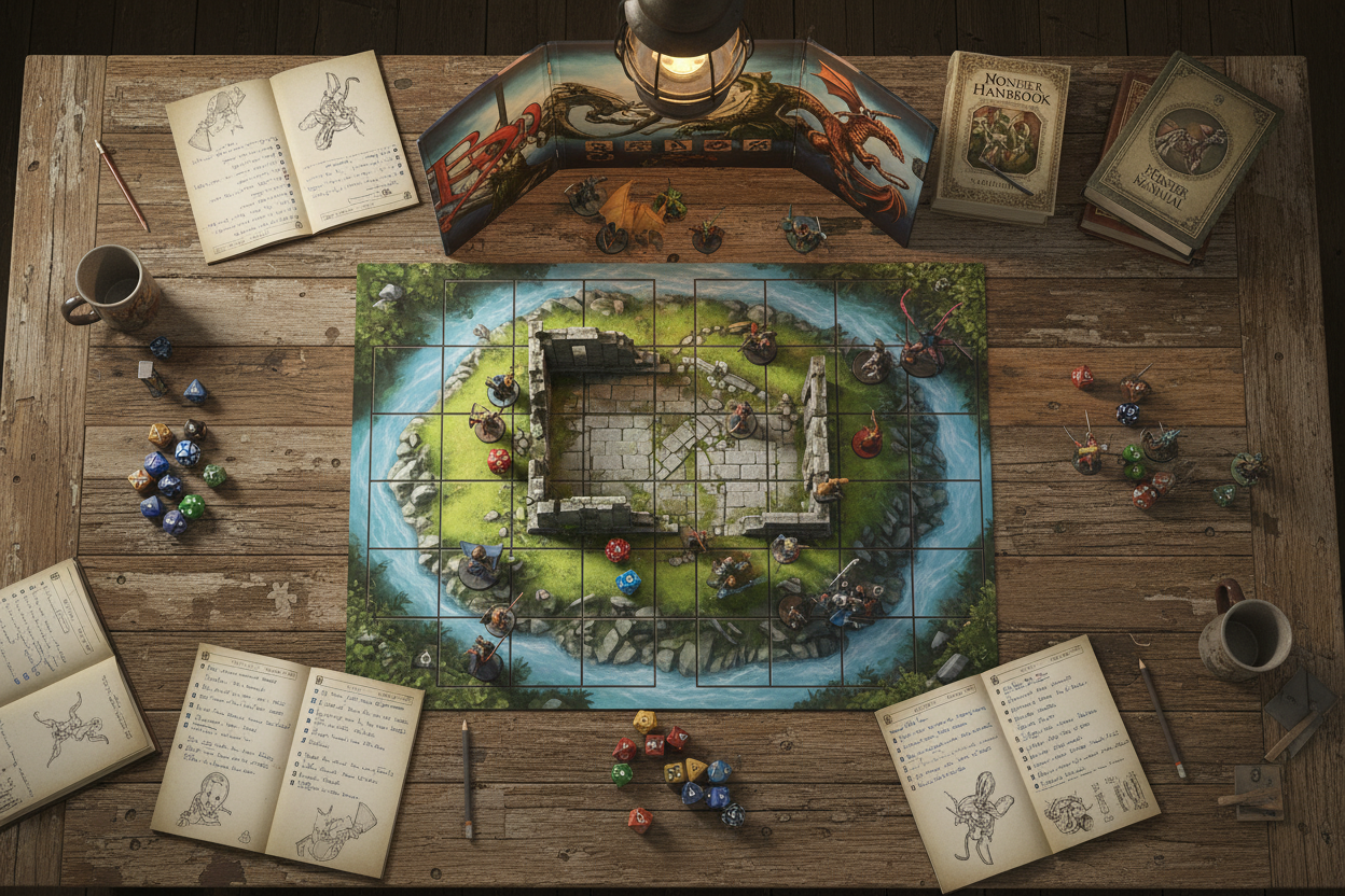 Dungeons & Dragons game on the table