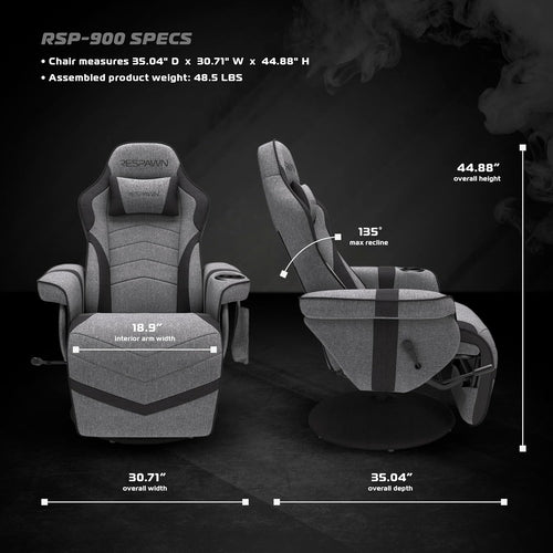 900 Gaming Recliner Console Chair With Cupholder Footrest