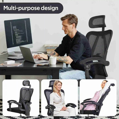 Ergonomic Office Computer Home Gaming Desk Chair Adjustable Height Breathable Mesh Racing Chair Linkage Armrest Furniture