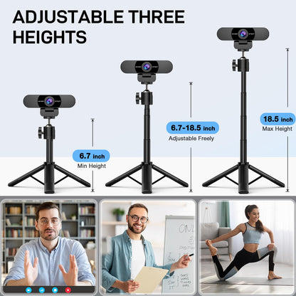 EMEET 1080P Webcam with Microphone, C960 Web Camera, 2 Mics, 90° FOV, USB Type-A & A-to-C Adapter, Plug&Play Computer Camera for Online Calling/Conferencing, Zoom/Teams/Facetime/YouTube, 2025 Version
