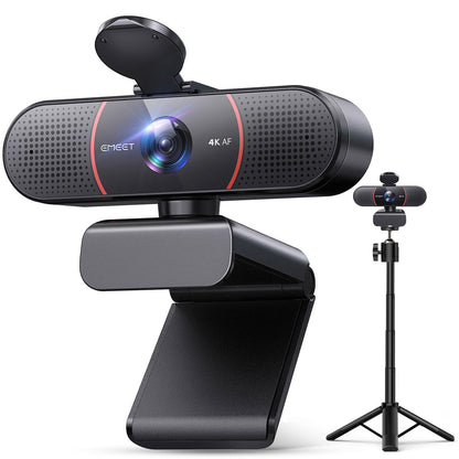 EMEET 1080P Webcam with Microphone, C960 Web Camera, 2 Mics, 90° FOV, USB Type-A & A-to-C Adapter, Plug&Play Computer Camera for Online Calling/Conferencing, Zoom/Teams/Facetime/YouTube, 2025 Version