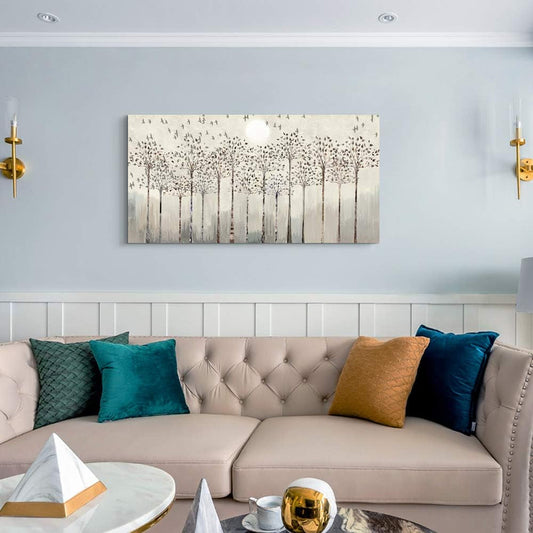 Stunning Abstract Canvas Wall Art with Trees and Birds - Perfect for Living Room, Kitchen, Office & Bedroom Décor - Large Modern Home Decoration Prints