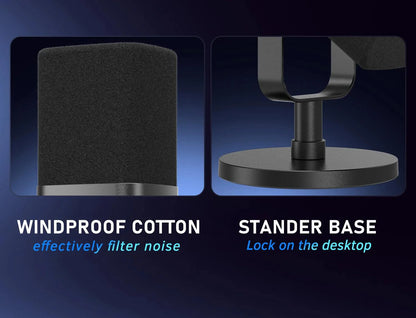 Dynamic USB/XLR Microphone with Touch Mute Button and Headphone Jack for PC and Gaming