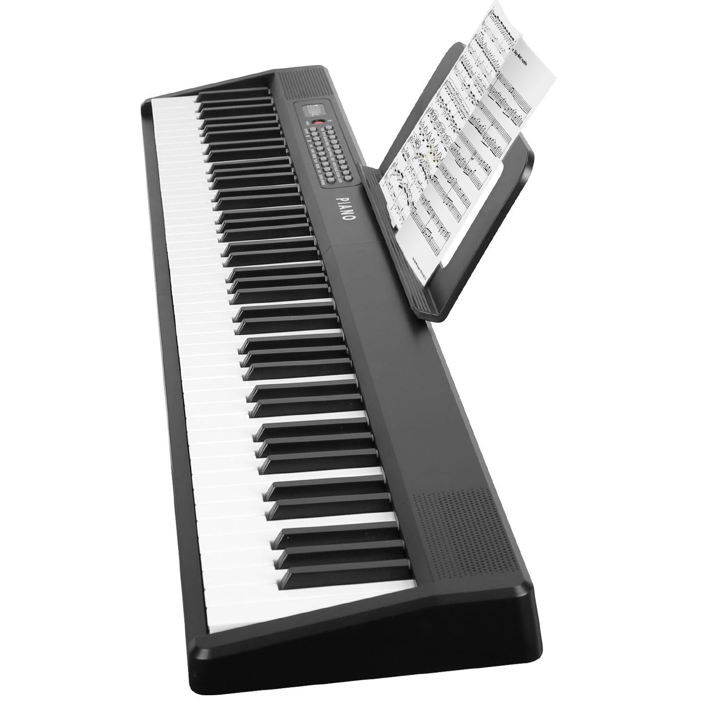 Folding Piano Keyboard 88 Keys Rechargeable Full Size Semi Weighted Piano Digital Electronic Piano with LCD Screen Carry Bag Mic Sheet Music Stand Sticker for Beginners Kids