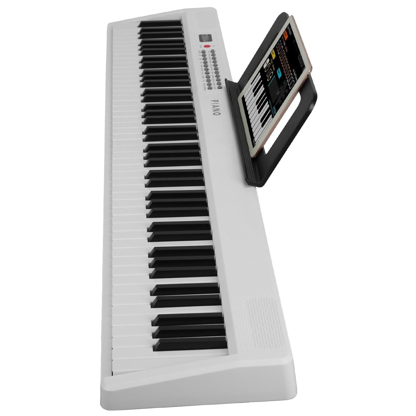 Folding Piano Keyboard 88 Keys Rechargeable Full Size Semi Weighted Piano Digital Electronic Piano with LCD Screen Carry Bag Mic Sheet Music Stand Sticker for Beginners Kids