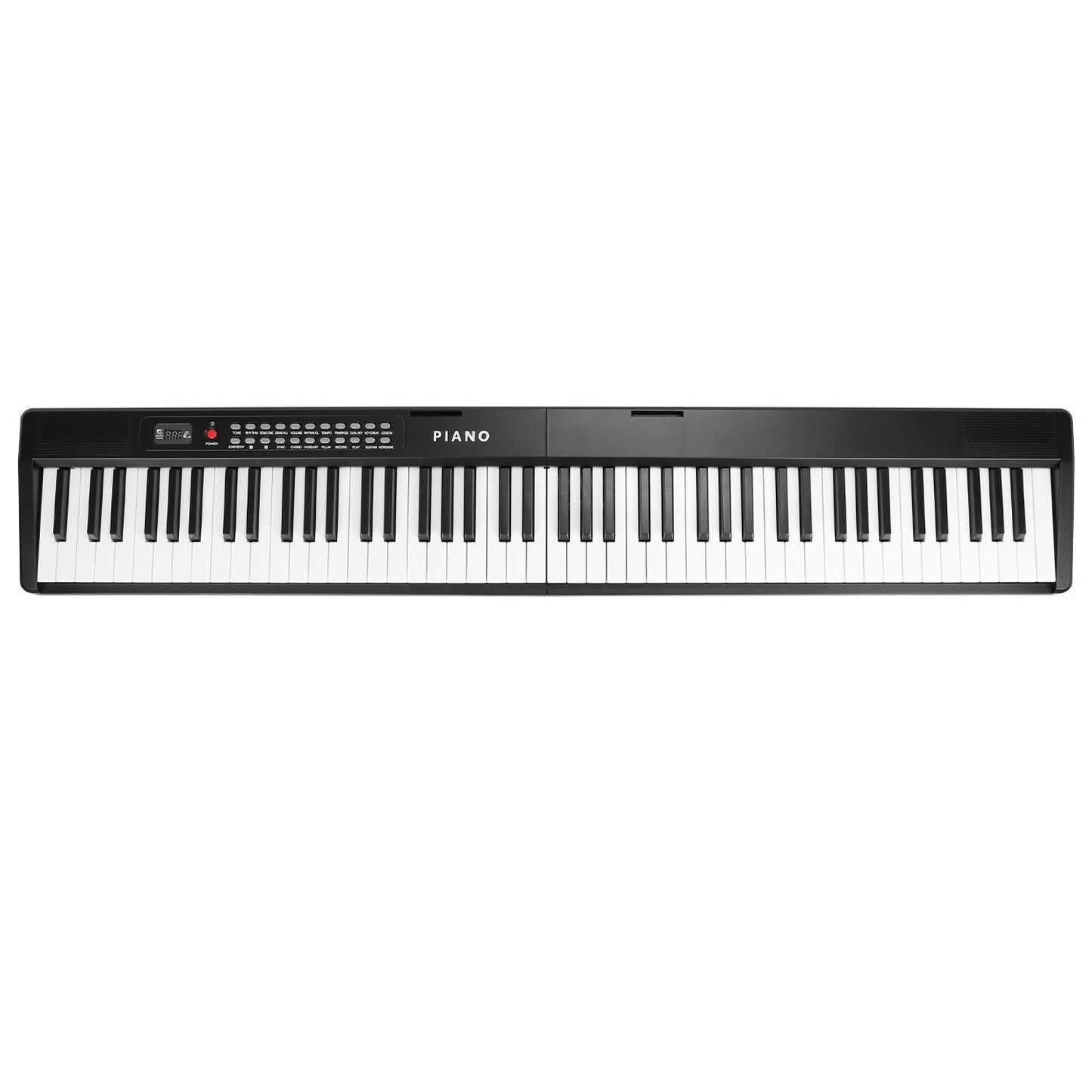 Folding Piano Keyboard 88 Keys Rechargeable Full Size Semi Weighted Piano Digital Electronic Piano with LCD Screen Carry Bag Mic Sheet Music Stand Sticker for Beginners Kids