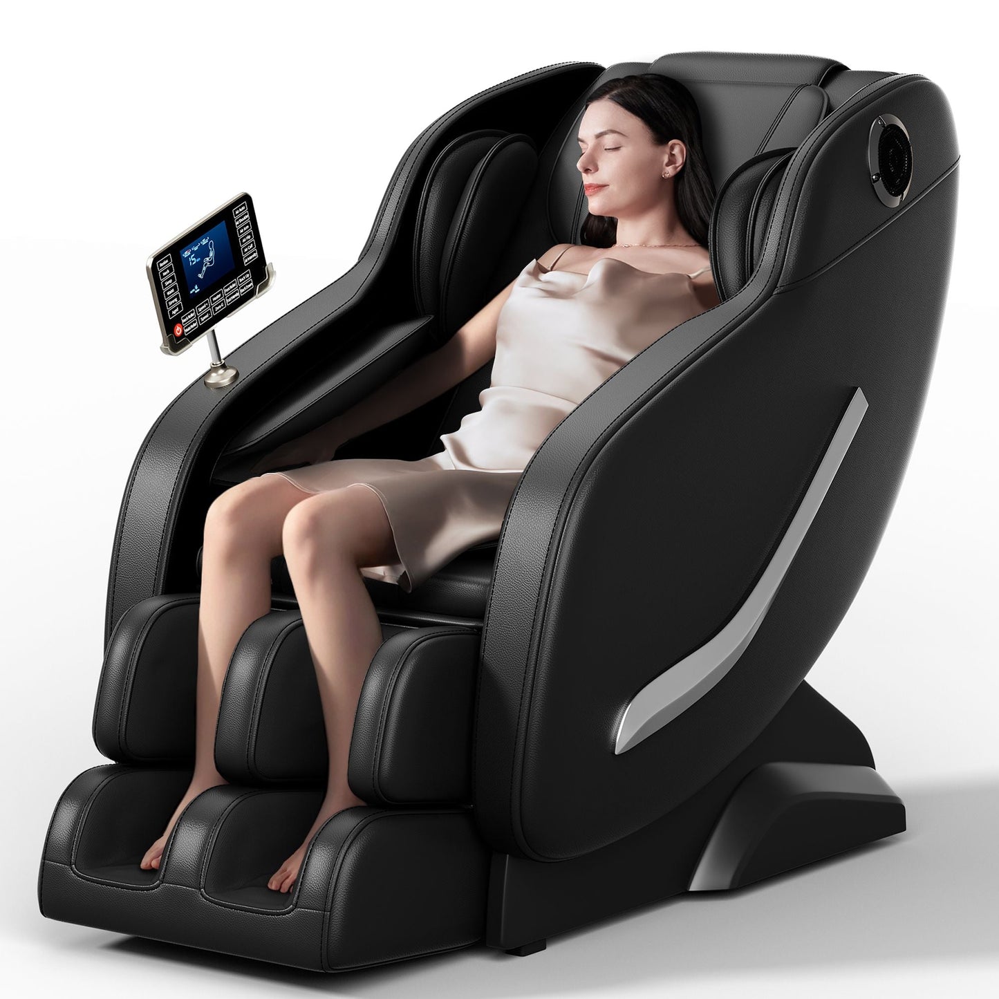 Full Body Massage Chair, Zero Gravity Mode, Deep Tissue Massage Chair, Foot Massage, 8 Fixed Massage Roller, LCD Touch Screen, Waist Heater, Bluetooth