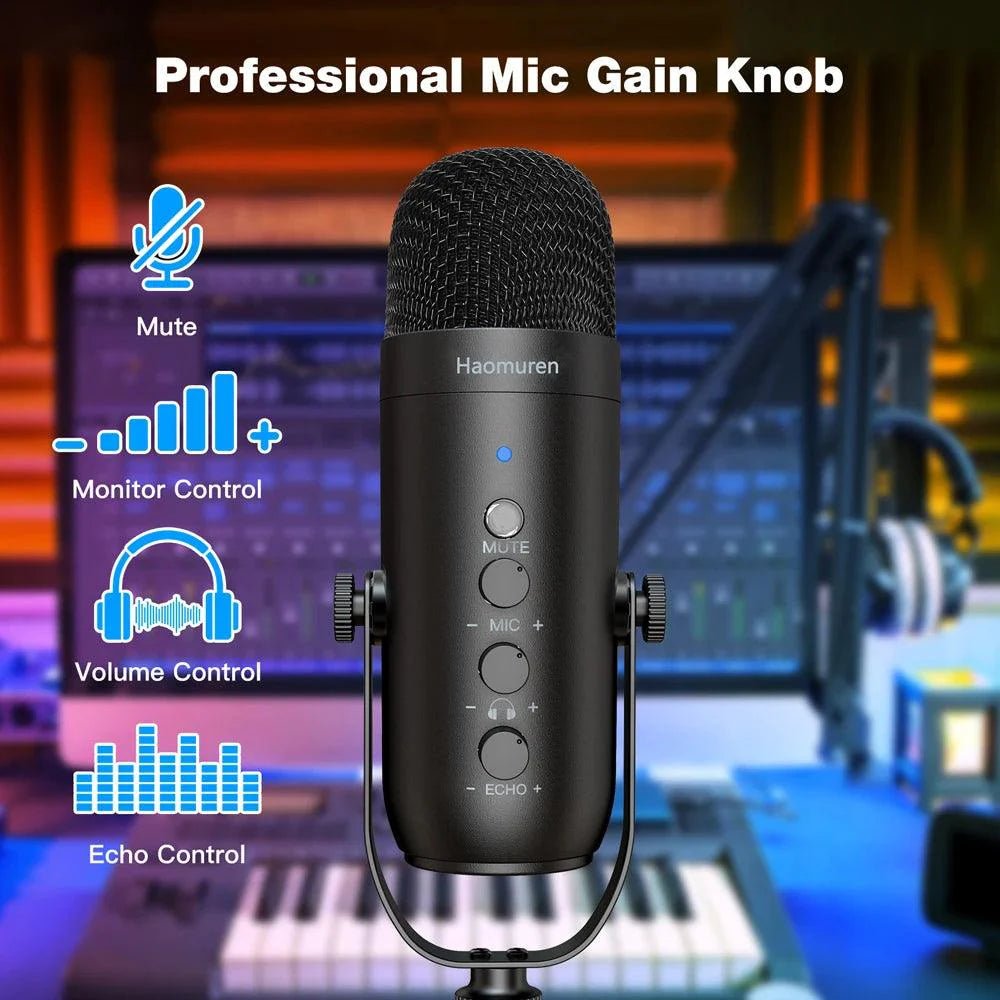 Haomuren USB Streaming Podcast Microphone Kit: Elevate Your Audio Game! 🎙️