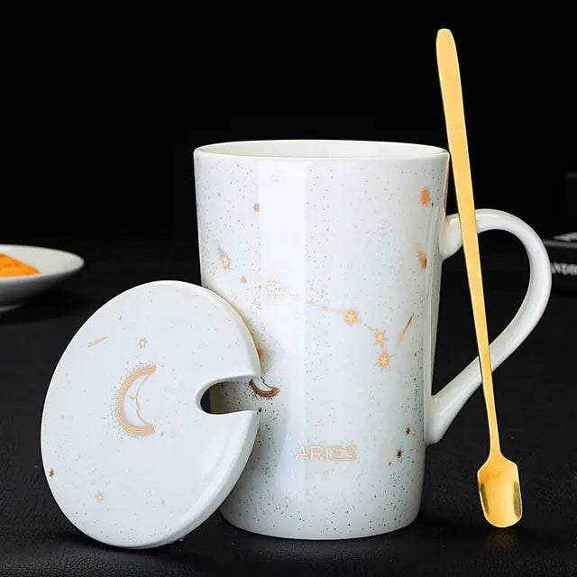 12 Constellations Creative Mug w/ Spoon