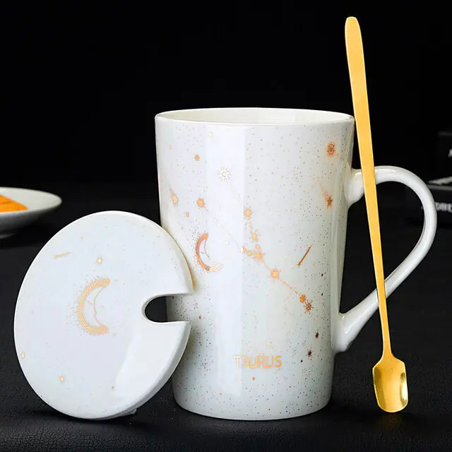 12 Constellations Creative Mug w/ Spoon