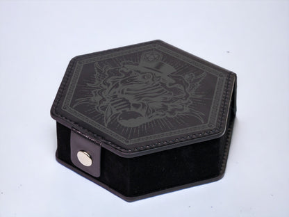 Hexagonal Faux Leather Dice Vault