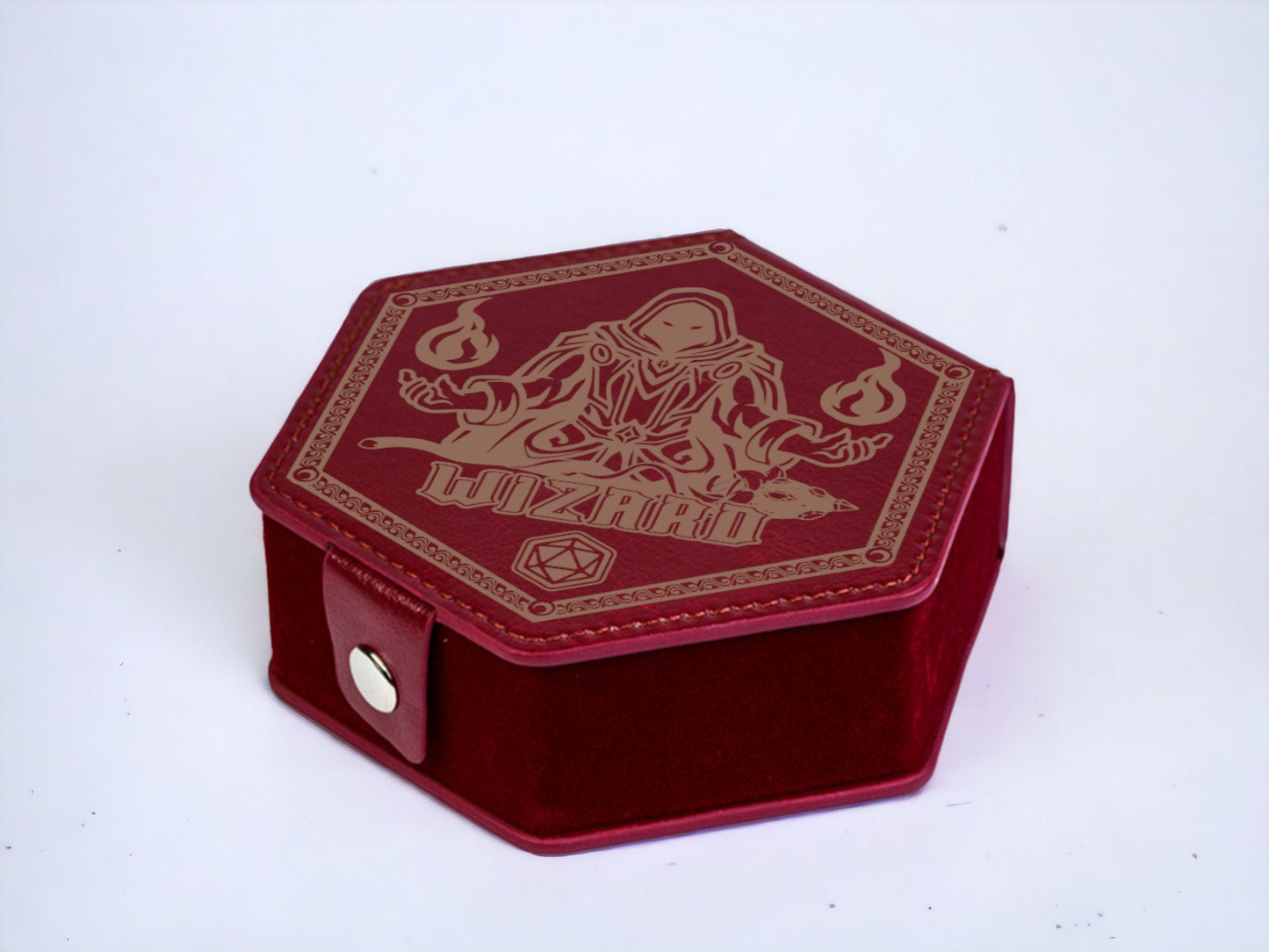 Hexagonal Faux Leather Dice Vault