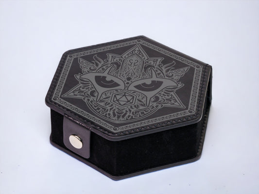 Hexagonal Faux Leather Dice Vault