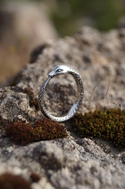 Ouroboros Snake Silver Ring