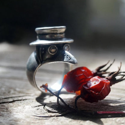 Plague doctor ring plague mask jewelry ring