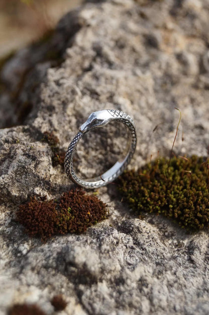 Ouroboros Snake Silver Ring
