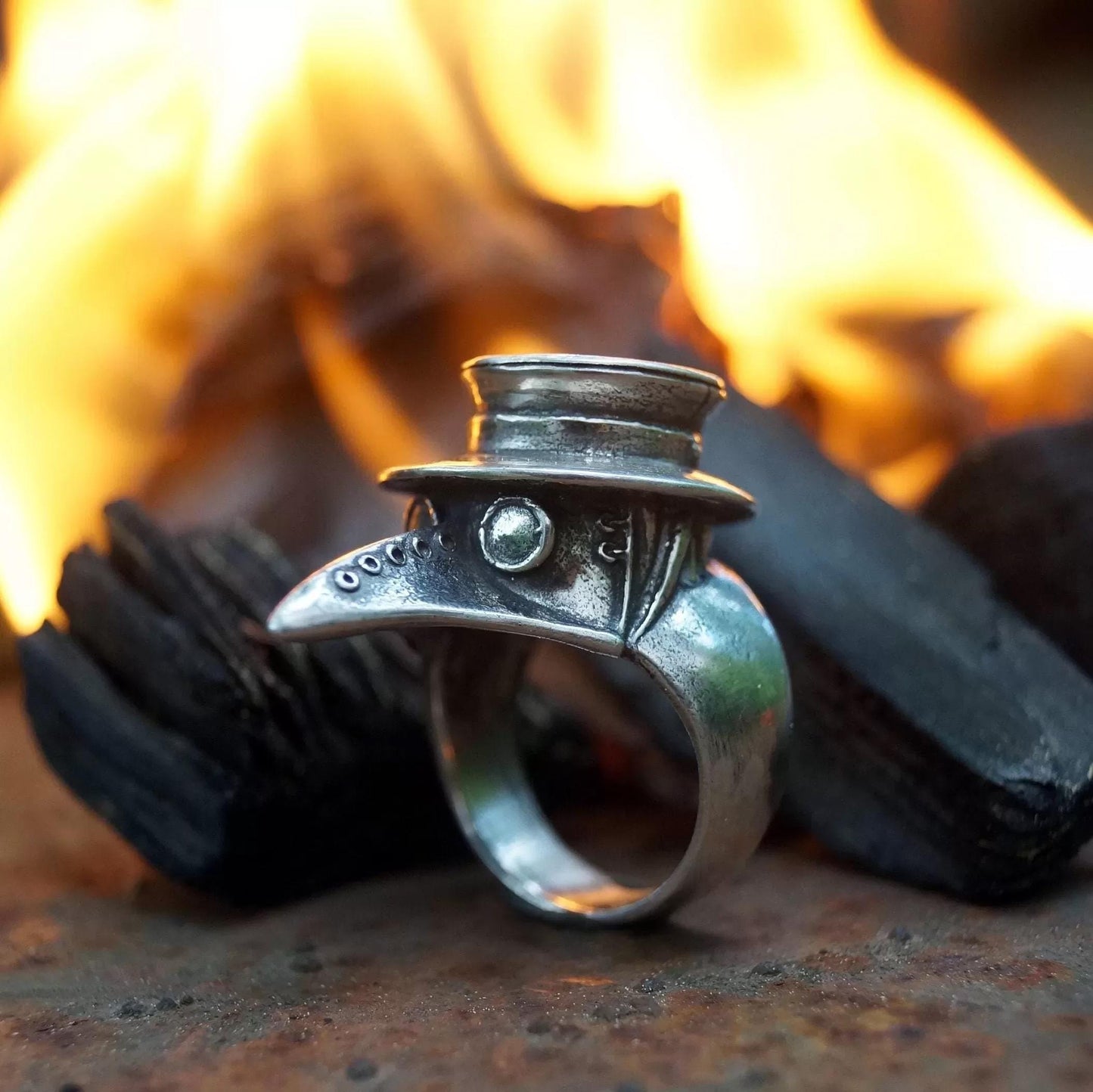 Plague doctor ring plague mask jewelry ring