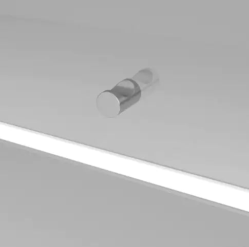 Luminous RGB LED White Shoe Cabinet with Glass Doors