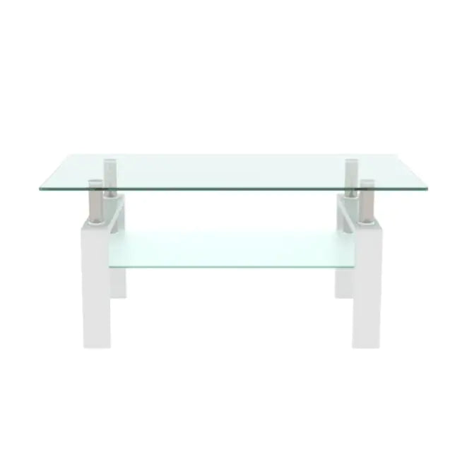Modern White Glass Coffee Table