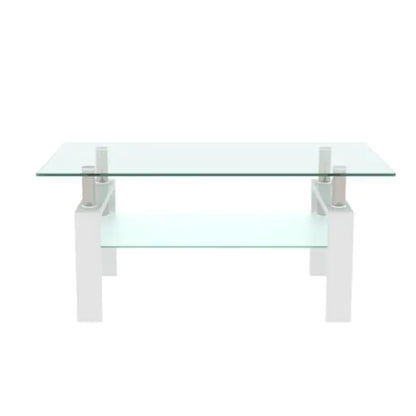 Modern White Glass Coffee Table