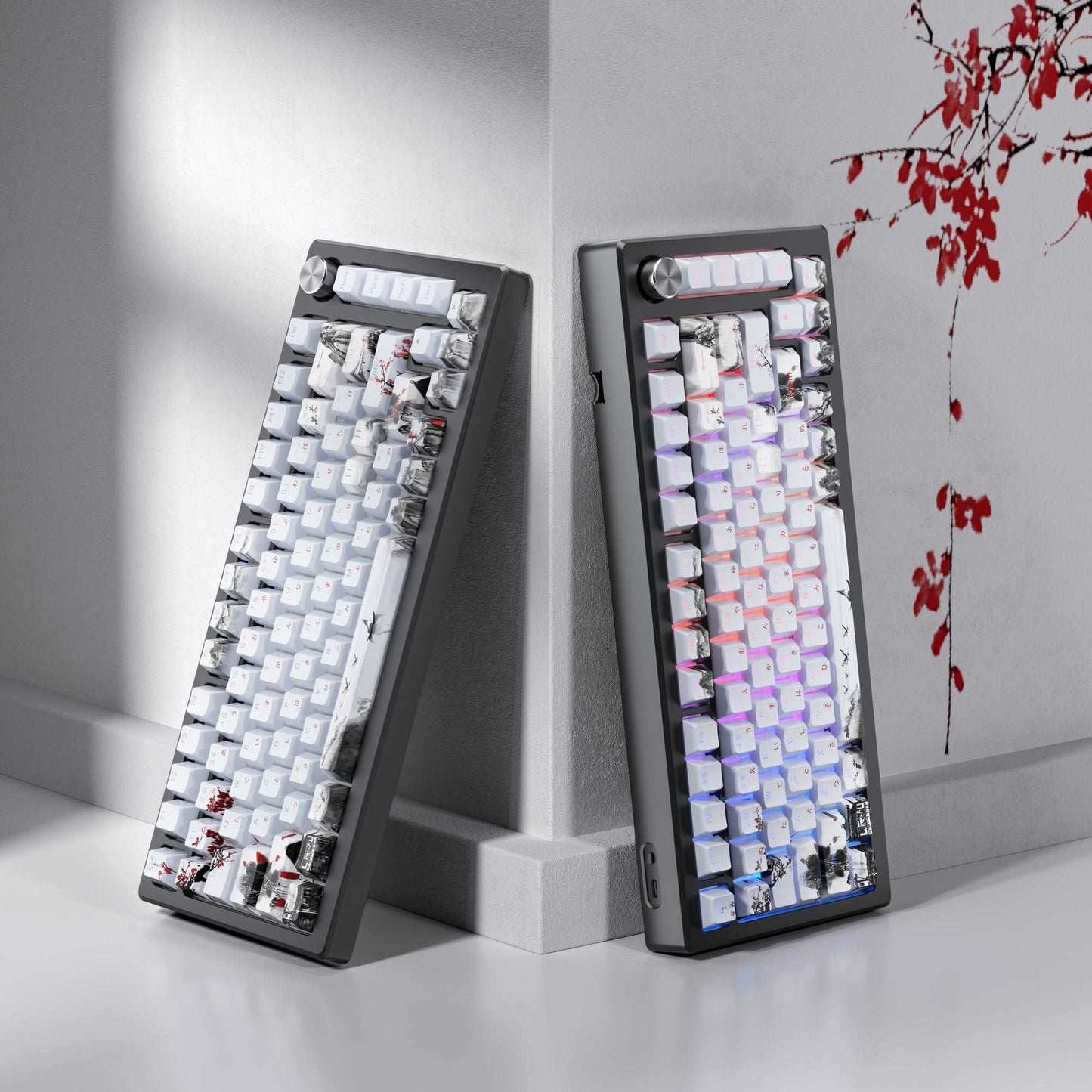 XVX  Plum Blossom Cherry Profile Double shot  5-sided Dye-Sub PBT Keycap Set (127-Key)