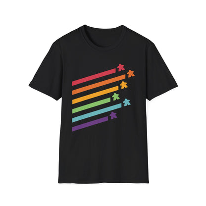 Meeple Shirt - Retro Rainbow Board Game Shirt