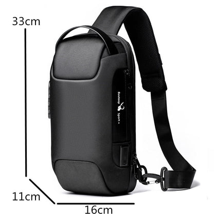 Men's Waterproof USB Oxford Crossbody Bag Anti-theft Shoulder Sling Bag Multifunction Short Travel Messenger Chest Pack For Male
