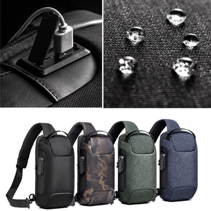 Men's Waterproof USB Oxford Crossbody Bag Anti-theft Shoulder Sling Bag Multifunction Short Travel Messenger Chest Pack For Male