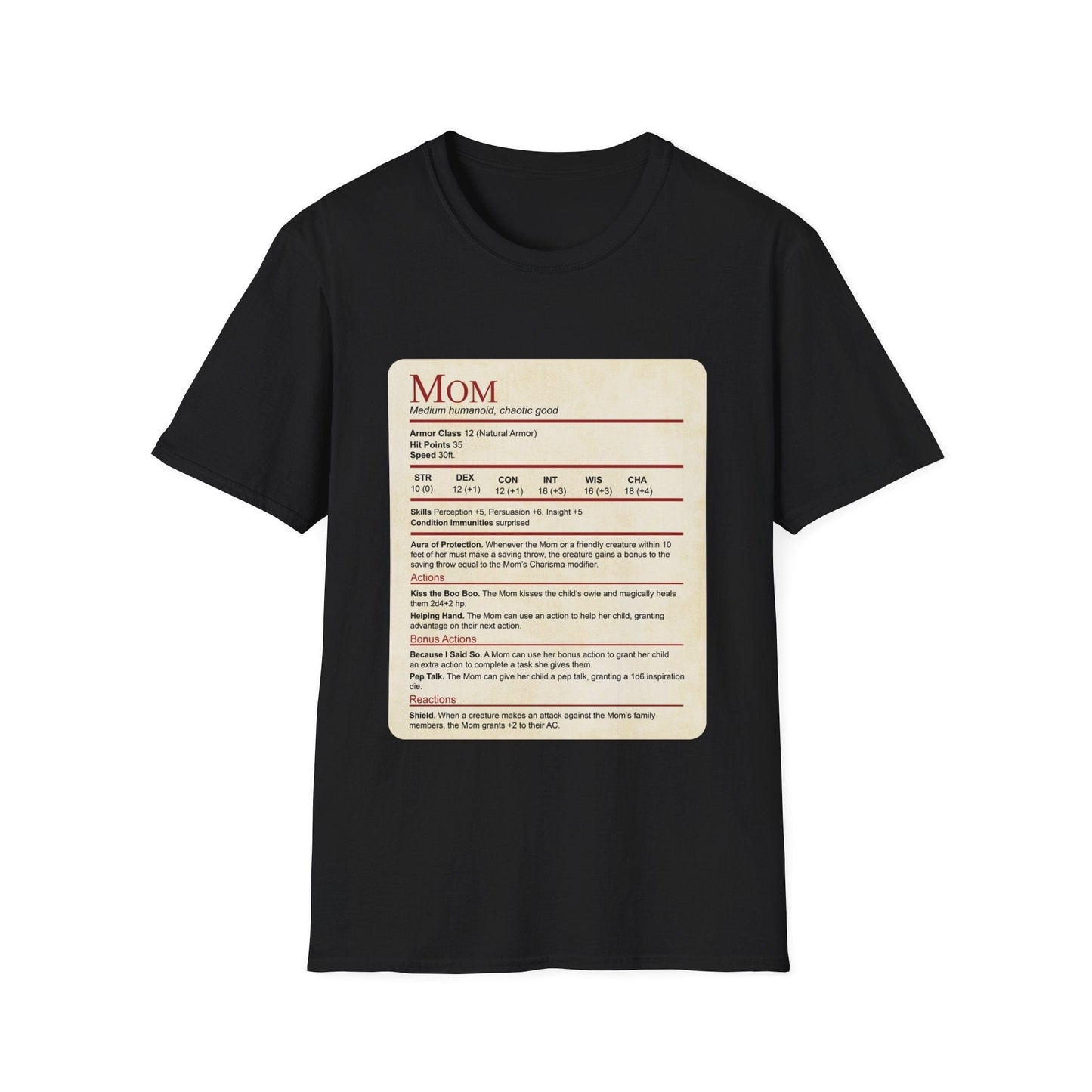 Mom DND Shirt - Funny Stat Block