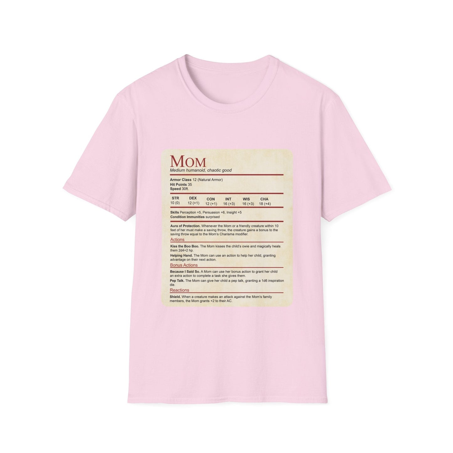 Mom DND Shirt - Funny Stat Block
