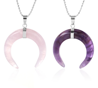 Crystal Crescent Moon Necklaces