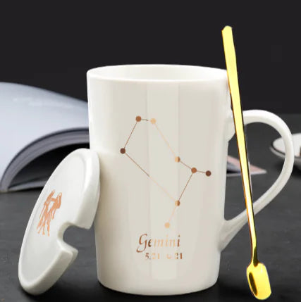 12 Constellations Creative Mug w/ Spoon