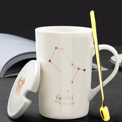 12 Constellations Creative Mug w/ Spoon