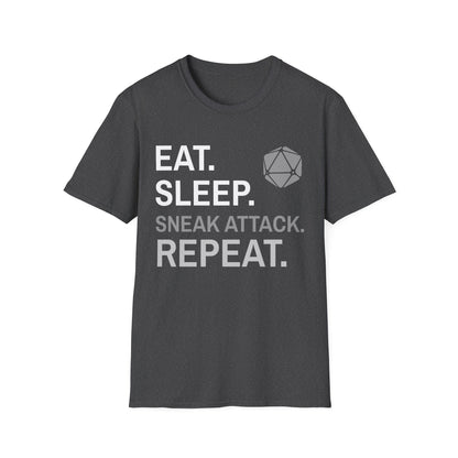 Rogue T-Shirt – 'Eat, Sleep, Sneak Attack, Repeat'
