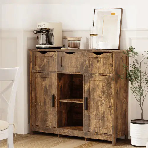 Elegant Vintage Wooden Storage Unit with Adjustable Shelving