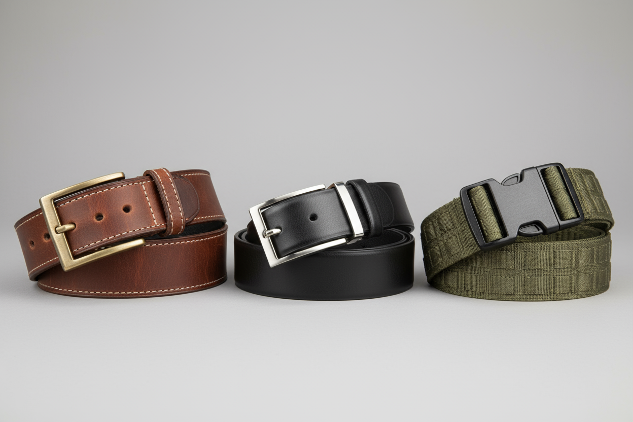 Rugged belts, dress belts, tactical belts