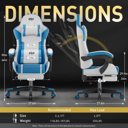 Gaming Chair with Pocket Spring Cushion, Video Game Chair, Gaming Computer Chair