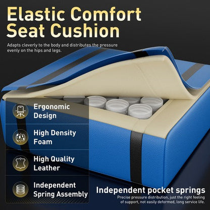 Gaming Chair with Pocket Spring Cushion, Video Game Chair, Gaming Computer Chair