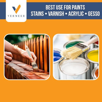 24Pk - 2.5" Chip Brushes for Paints, Stains, Varnishes, Glues & Gesso