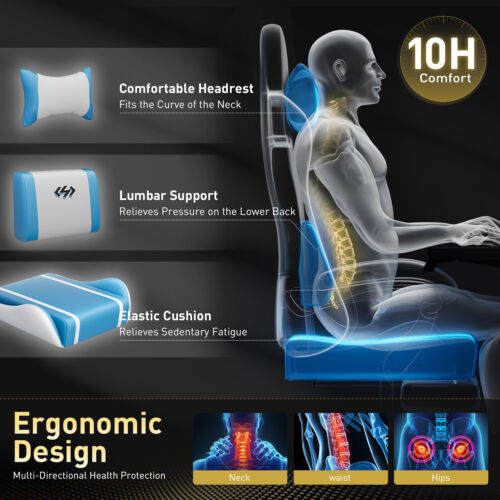 Gaming Chair with Pocket Spring Cushion, Video Game Chair, Gaming Computer Chair