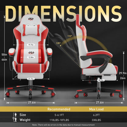 Gaming Chair with Pocket Spring Cushion, Video Game Chair, Gaming Computer Chair