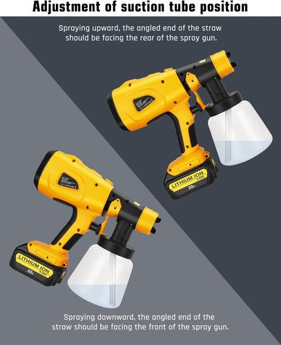 Cordless Electric Spray Gun Portable Paint Sprayer House Painter for Dewalt 20V