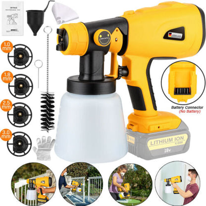 Cordless Electric Spray Gun Portable Paint Sprayer House Painter for Dewalt 20V