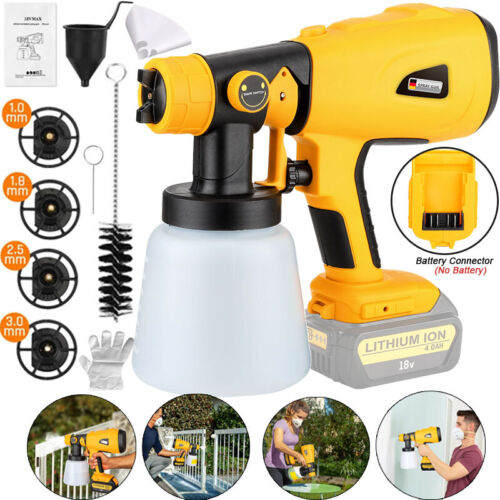 Cordless Electric Spray Gun Portable Paint Sprayer House Painter for Dewalt 20V