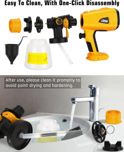 Cordless Electric Spray Gun Portable Paint Sprayer House Painter for Dewalt 20V