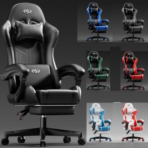 Gaming Chair with Pocket Spring Cushion, Video Game Chair, Gaming Computer Chair
